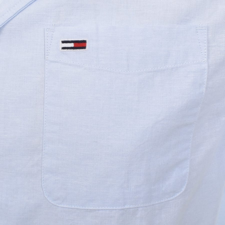 Image number 3 for Tommy Jeans Linen Camp Shirt Blue