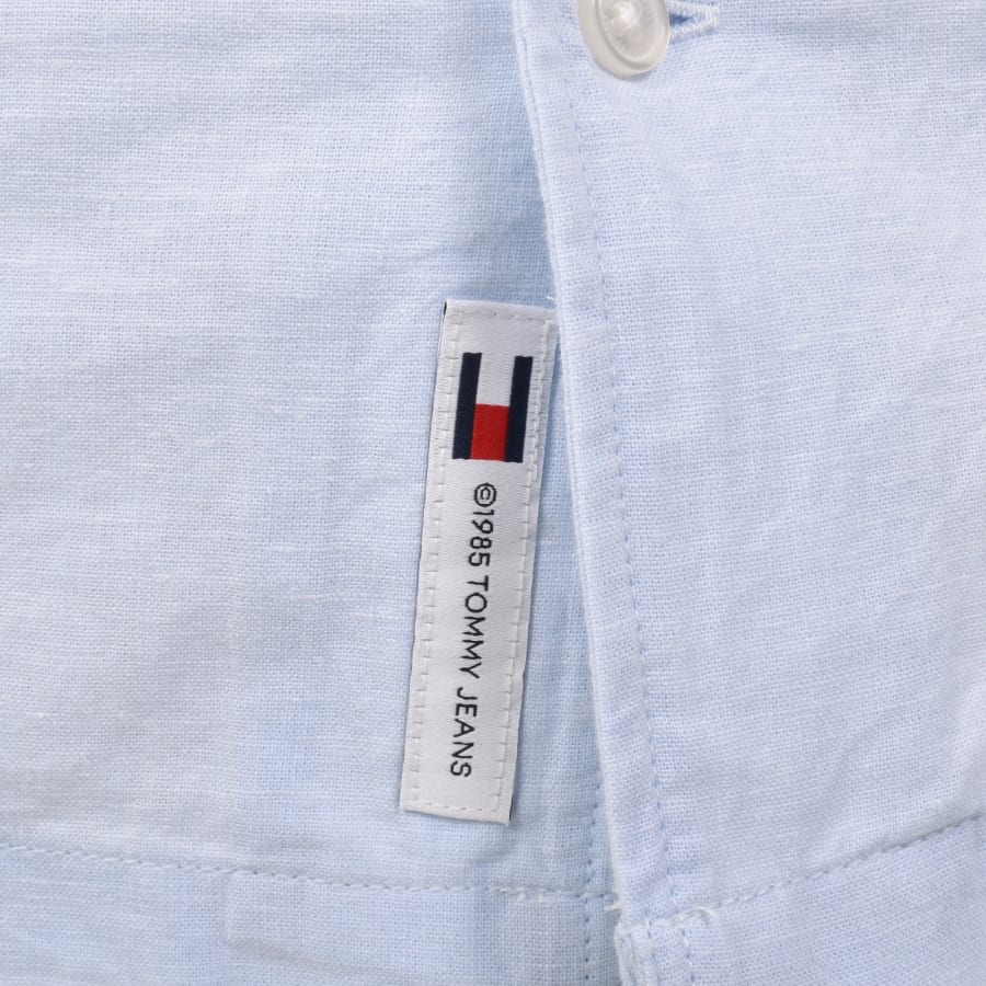 Image number 4 for Tommy Jeans Linen Camp Shirt Blue