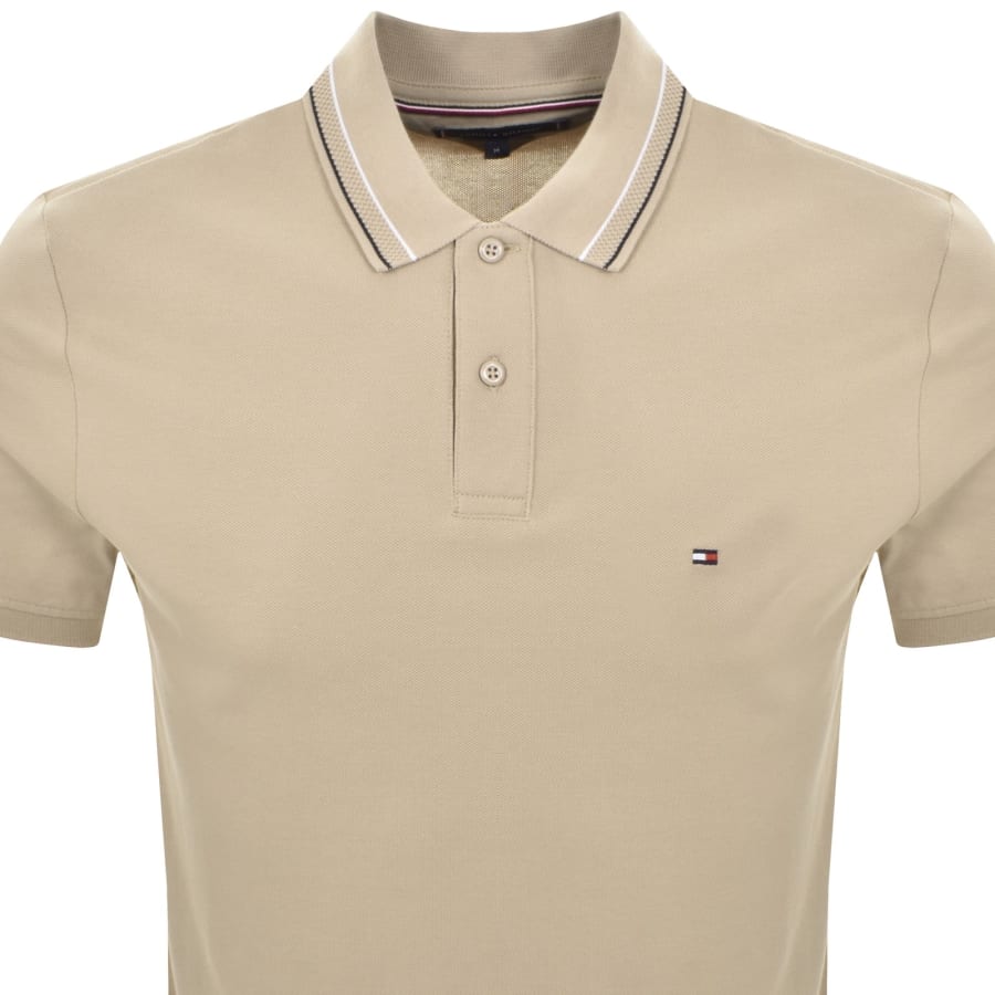 Image number 2 for Tommy Hilfiger Placket Interest Polo Beige