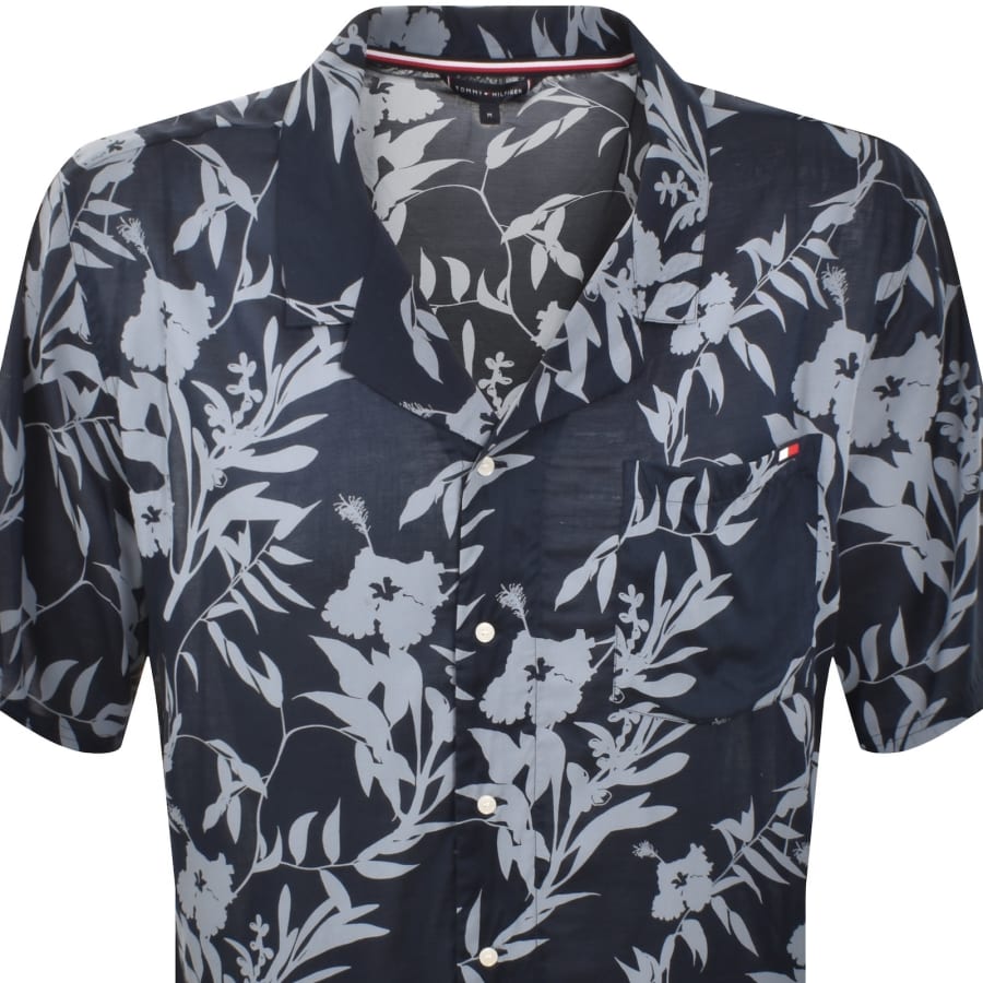 Image number 2 for Tommy Hilfiger Bowling Short Sleeve Shirt Navy