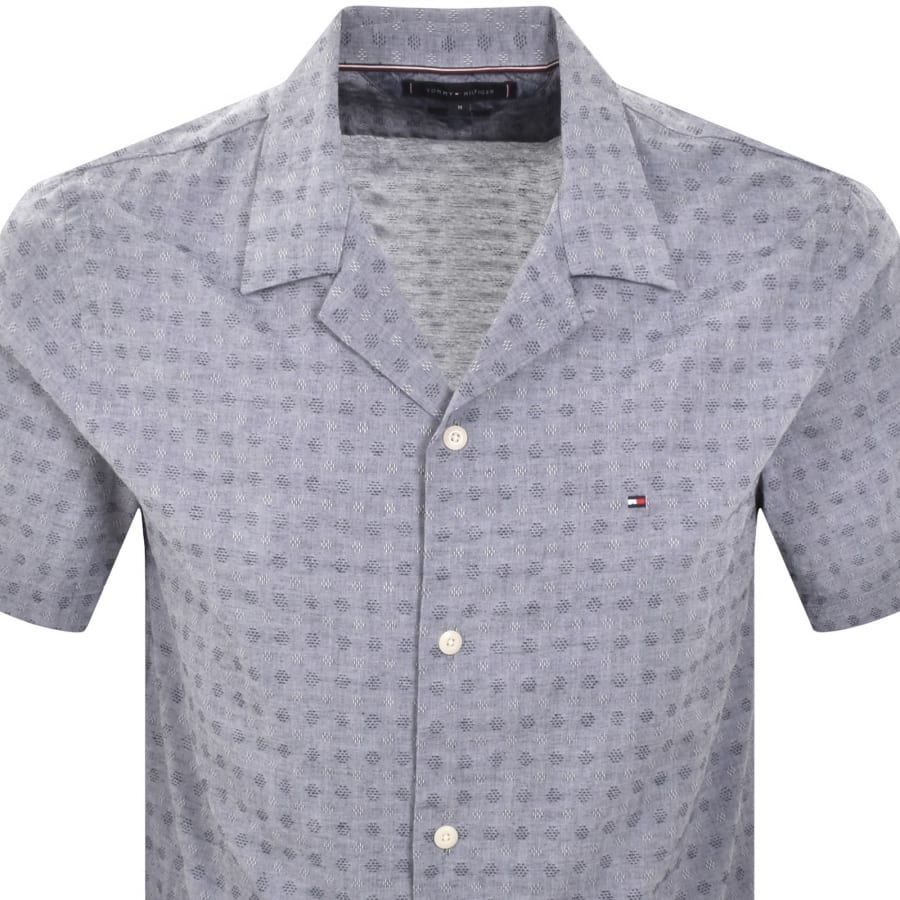 Image number 2 for Tommy Hilfiger Dobby Short Sleeve Shirt Navy