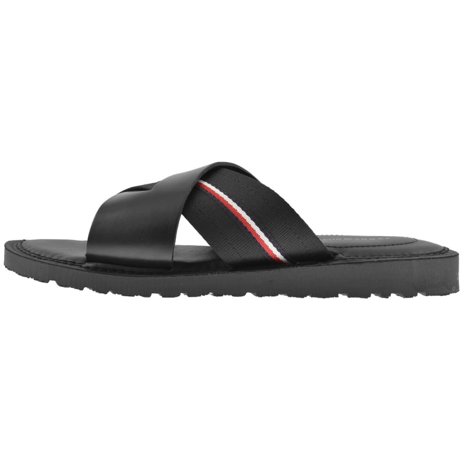 Image number 2 for Tommy Hilfiger Leather Sandals Black