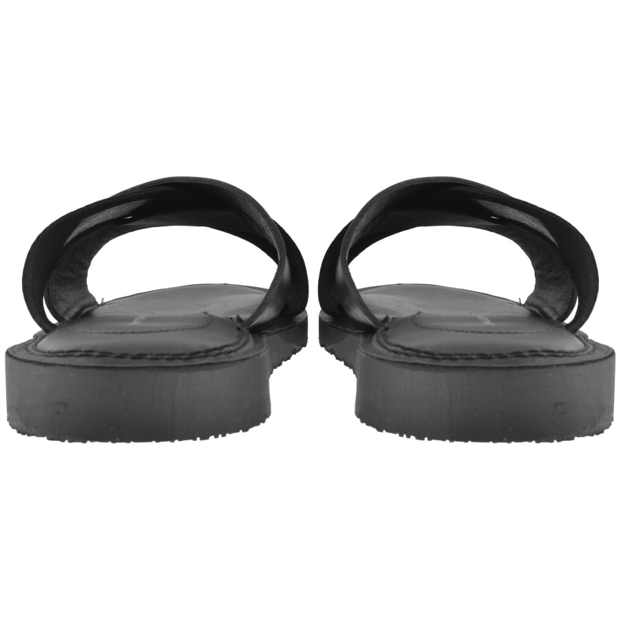 Image number 3 for Tommy Hilfiger Leather Sandals Black