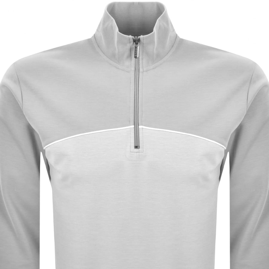 Image number 2 for BOSS Lounge Quarter Zip Track Top Grey