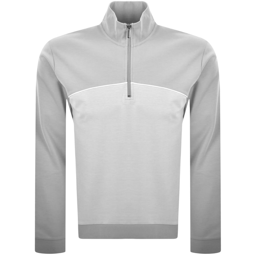 Image number 1 for BOSS Lounge Quarter Zip Track Top Grey