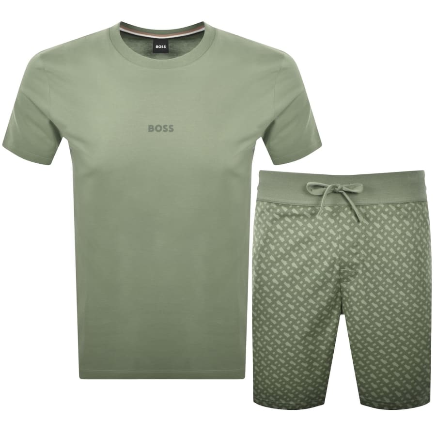 Image number 1 for BOSS Relax T Shirt And Shorts Set Green