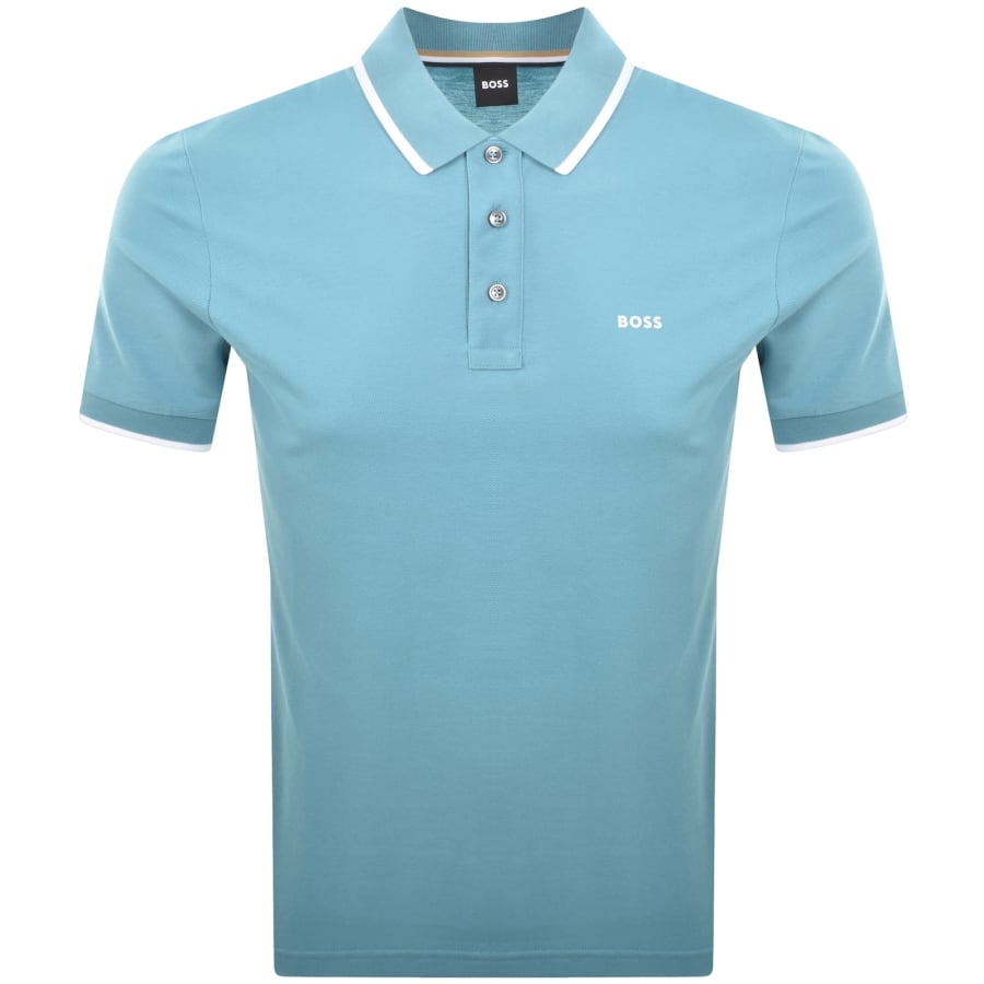 Image number 1 for BOSS Parlay 190 Polo T Shirt Pale Blue