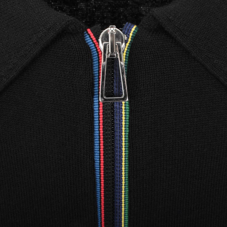 Image number 3 for Paul Smith Half Zip Polo T Shirt Black