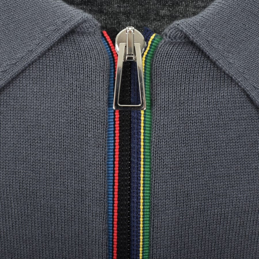 Image number 3 for Paul Smith Half Zip Polo T Shirt Grey
