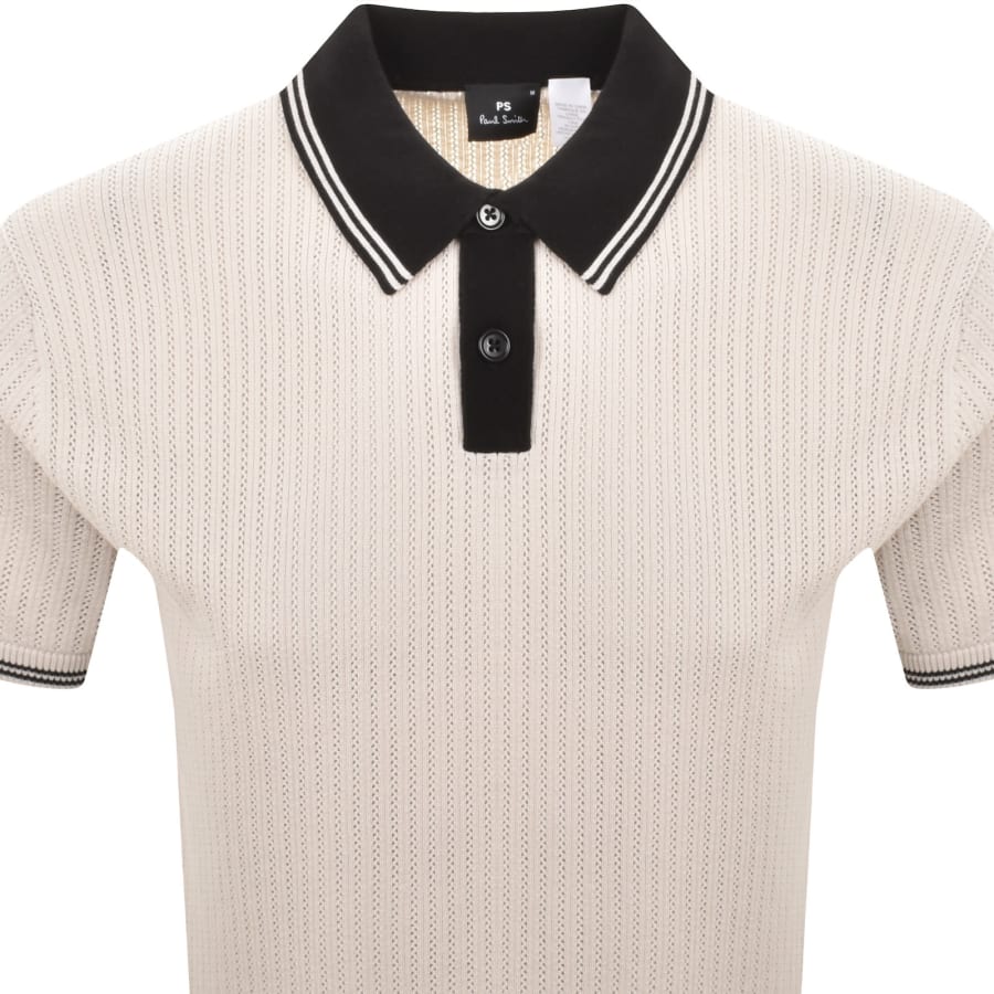 Image number 2 for Paul Smith Knit Polo T Shirt Beige