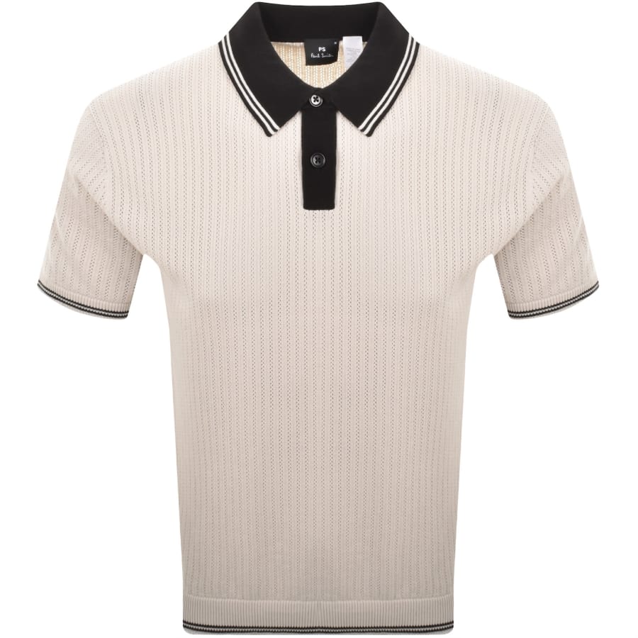 Image number 1 for Paul Smith Knit Polo T Shirt Beige