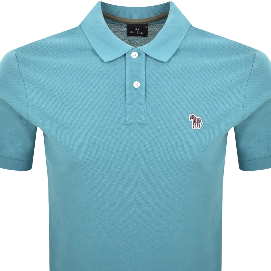 Image number 2 for Paul Smith Logo Badge Polo T Shirt Blue