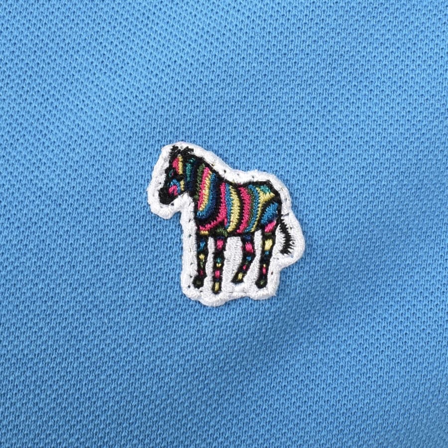 Image number 3 for Paul Smith Logo Badge Polo T Shirt Blue
