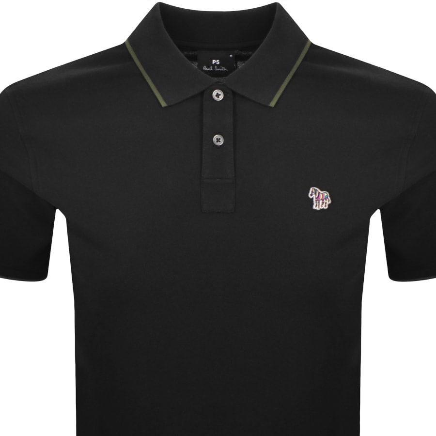 Image number 2 for Paul Smith Logo Badge Polo T Shirt Black