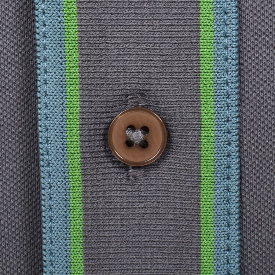 Image number 3 for Paul Smith Button Front Polo T Shirt Grey