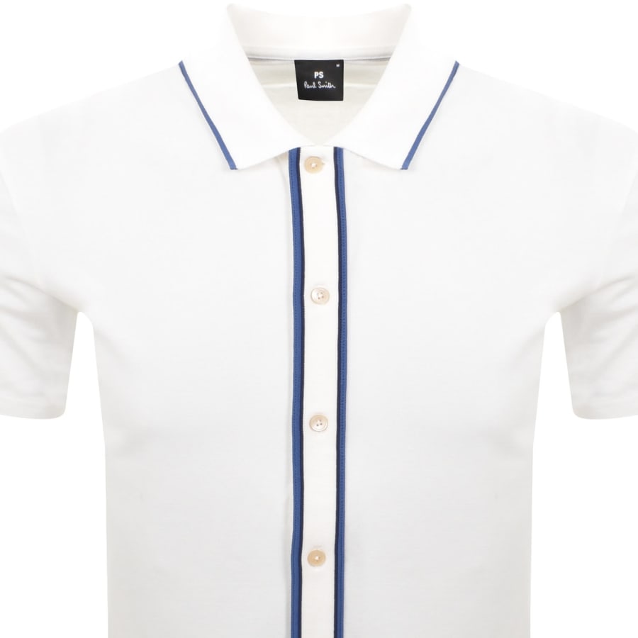 Image number 2 for Paul Smith Button Front Polo T Shirt White