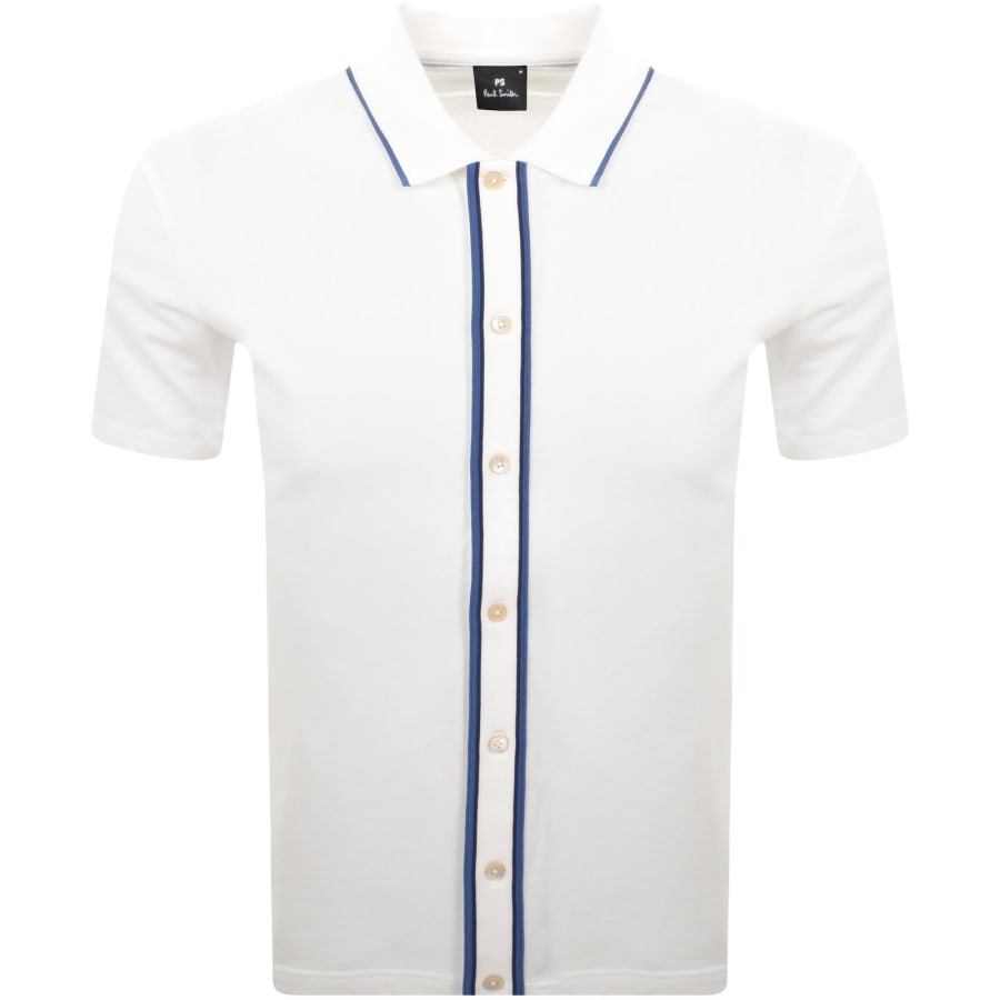 Image number 1 for Paul Smith Button Front Polo T Shirt White