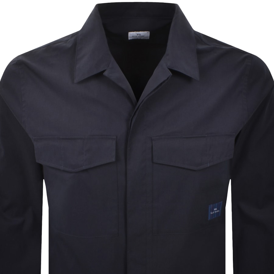 Image number 2 for Paul Smith Patch Pocket Overshirt Navy