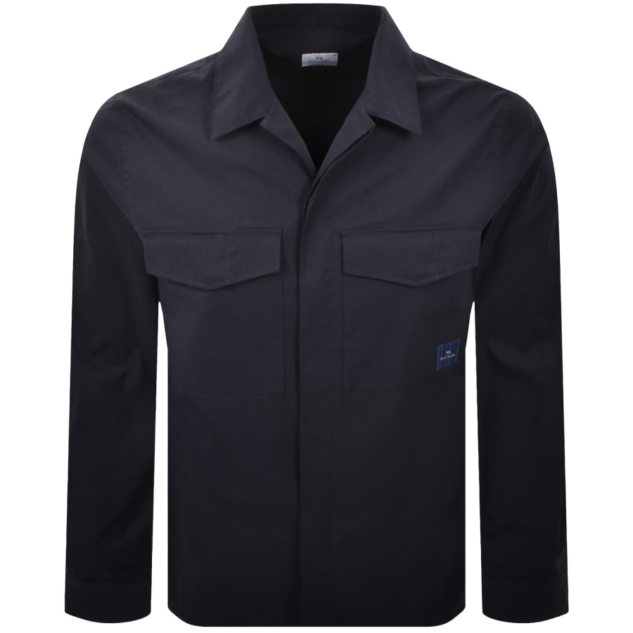 Image number 1 for Paul Smith Patch Pocket Overshirt Navy
