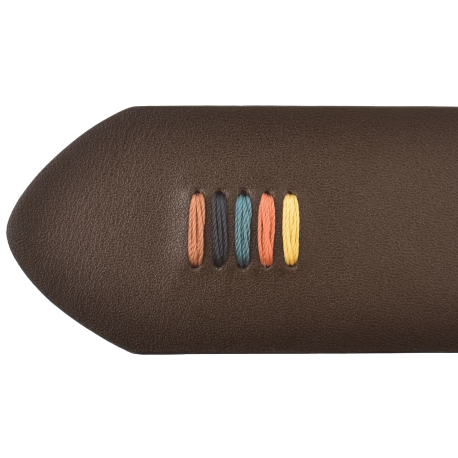 Image number 4 for Paul Smith Stitch Leather Belt Brown