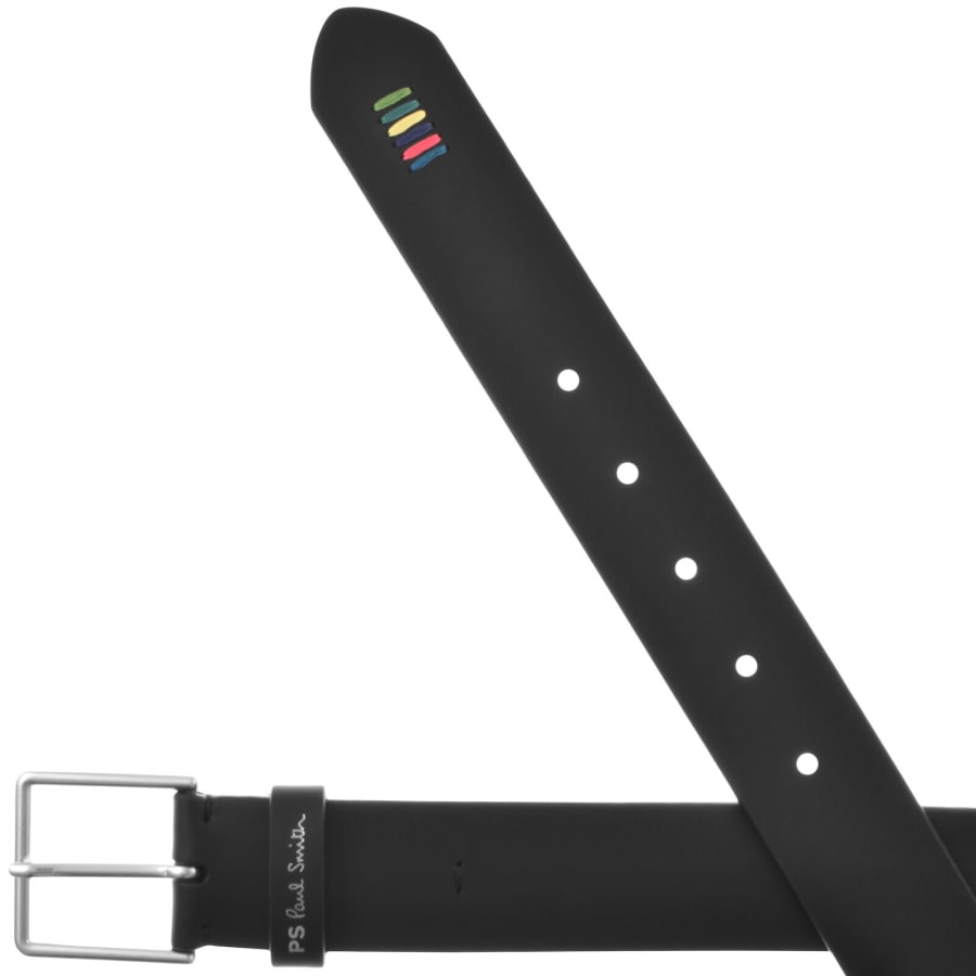 Image number 2 for Paul Smith Stitch Leather Belt Black