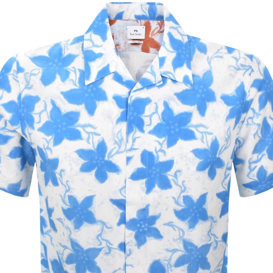 Image number 2 for Paul Smith Casual Fit Short Sleeved Shirt Blue