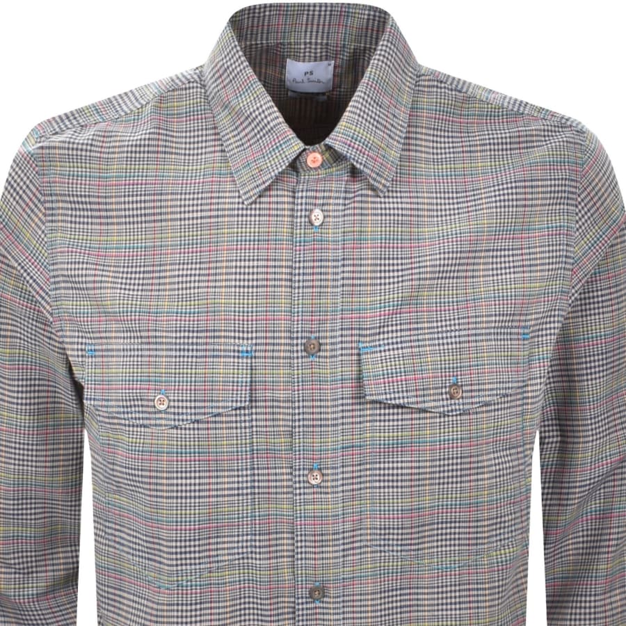 Image number 2 for Paul Smith Casual Fit Long Sleeved Shirt Grey