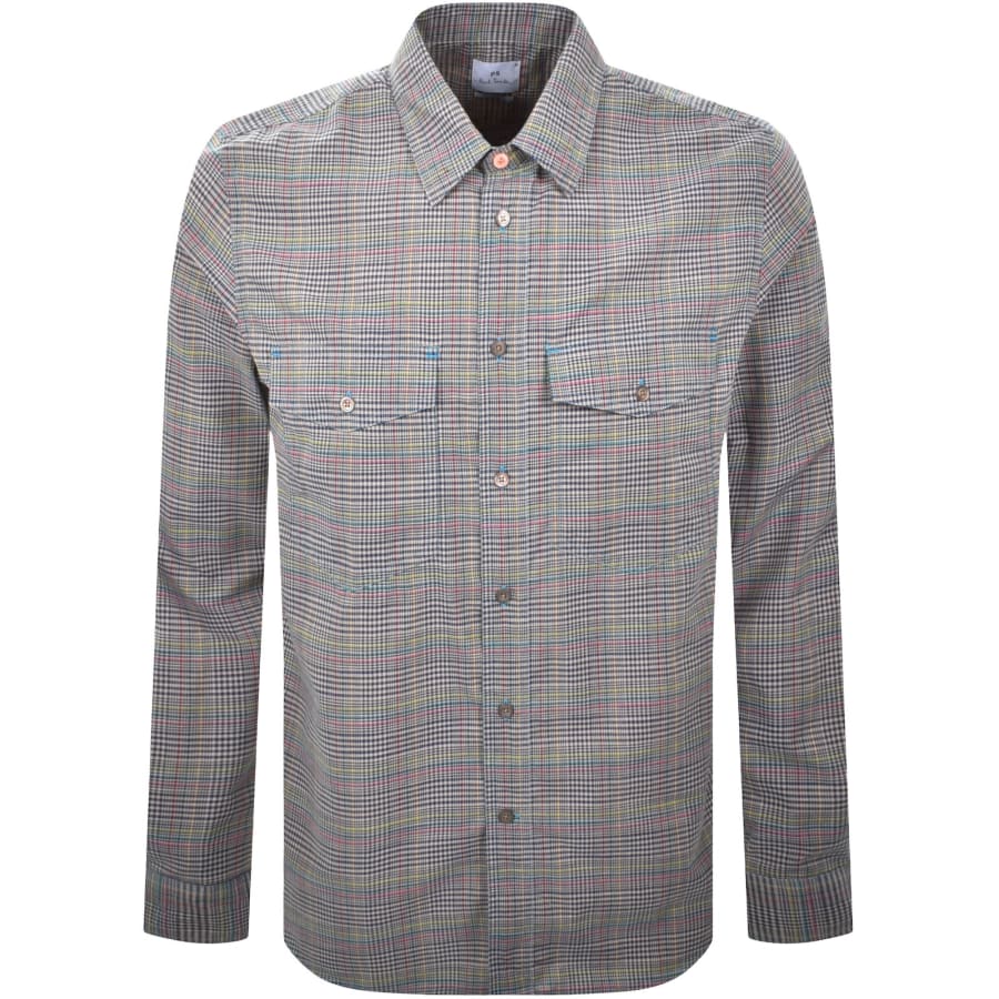 Image number 1 for Paul Smith Casual Fit Long Sleeved Shirt Grey