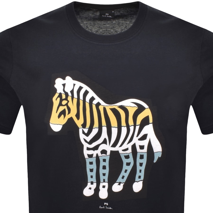 Image number 2 for Paul Smith Cut Out T Shirt Navy