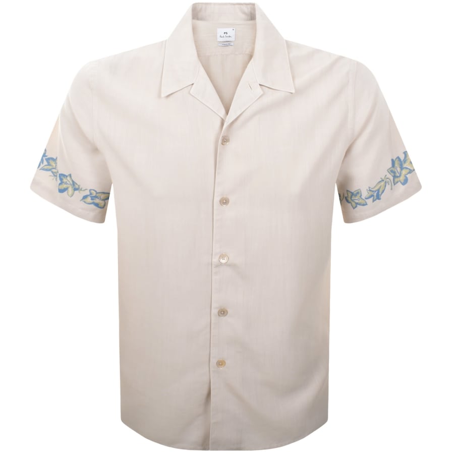 Image number 2 for Paul Smith Casual Fit Short Sleeved Shirt Beige