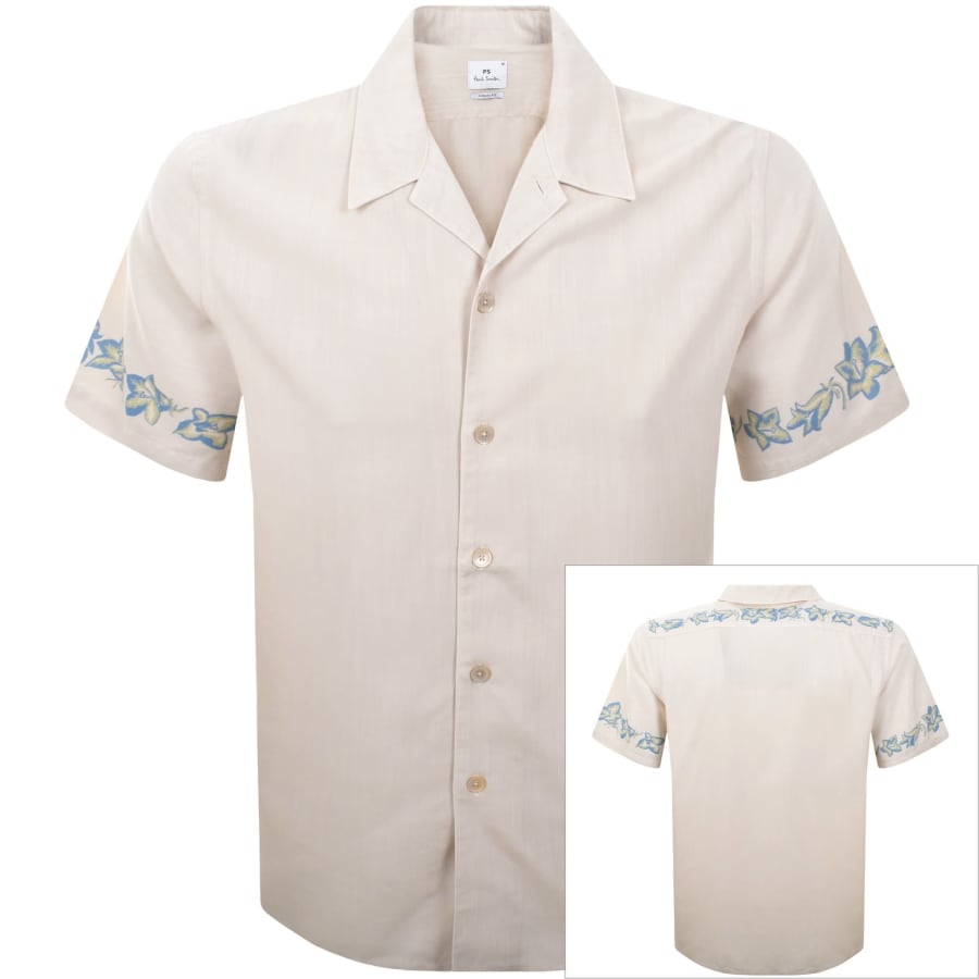 Image number 1 for Paul Smith Casual Fit Short Sleeved Shirt Beige
