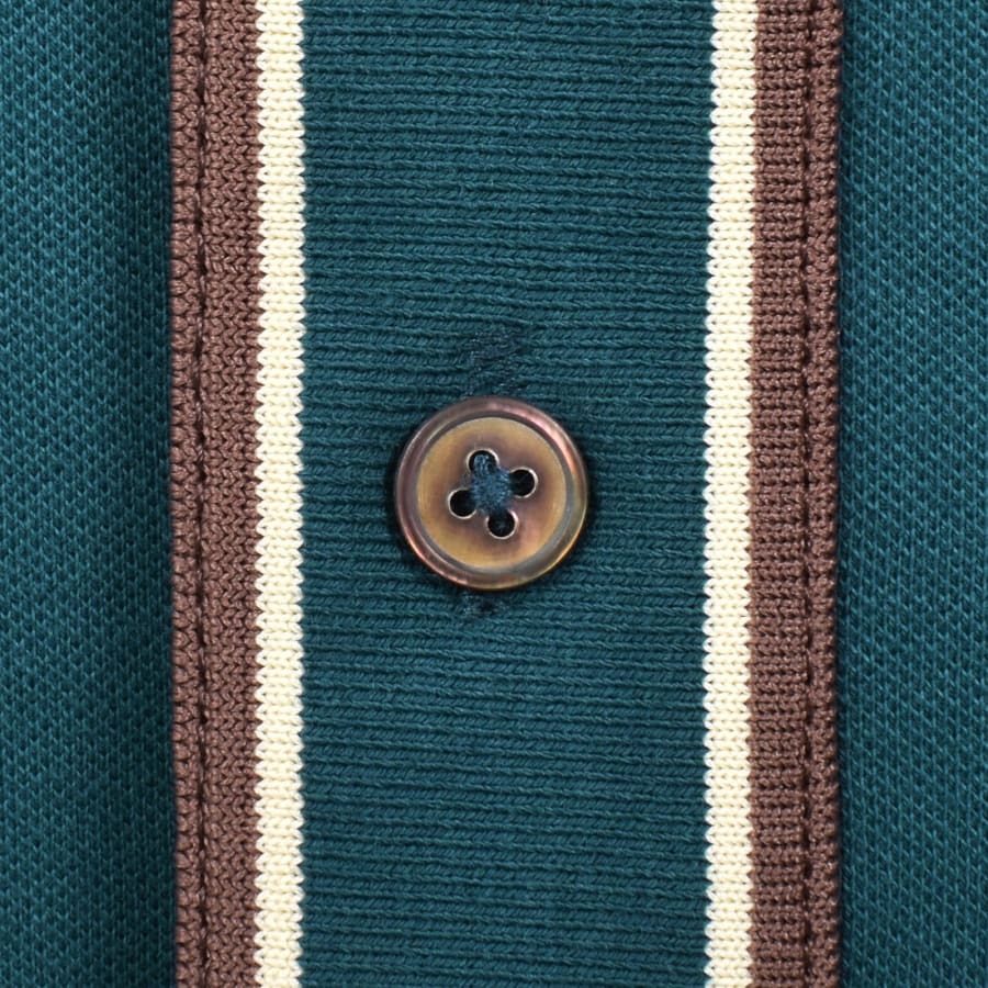 Image number 3 for Paul Smith Button Front Polo T Shirt Teal