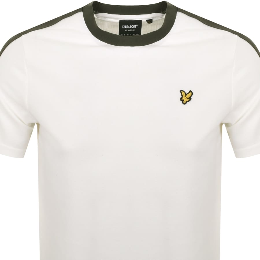 Image number 2 for Lyle And Scott Contrast Taped T Shirt Off White