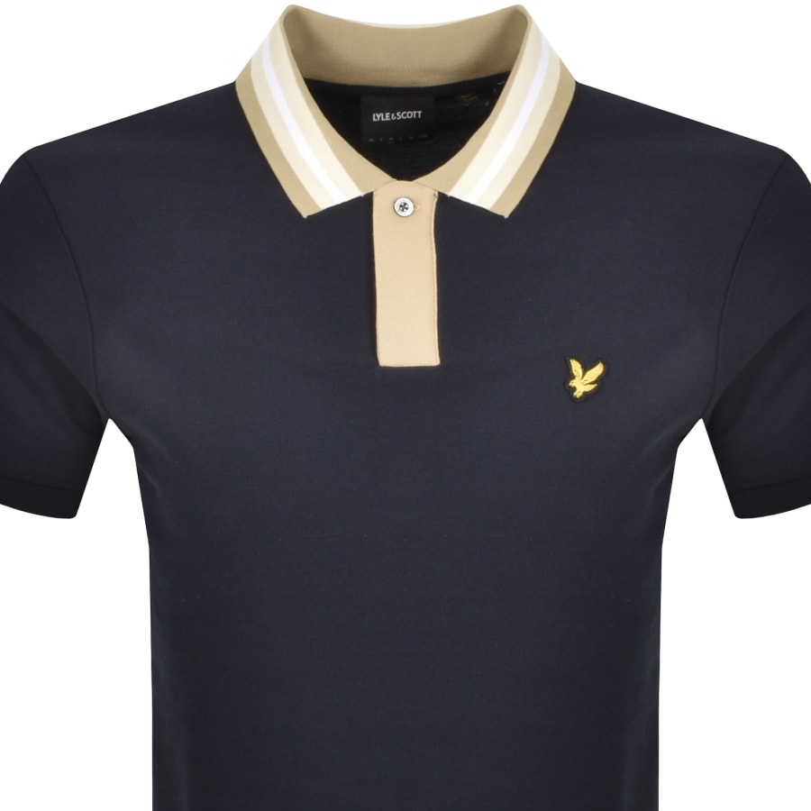 Image number 2 for Lyle And Scott Contrast Tipped Polo Navy