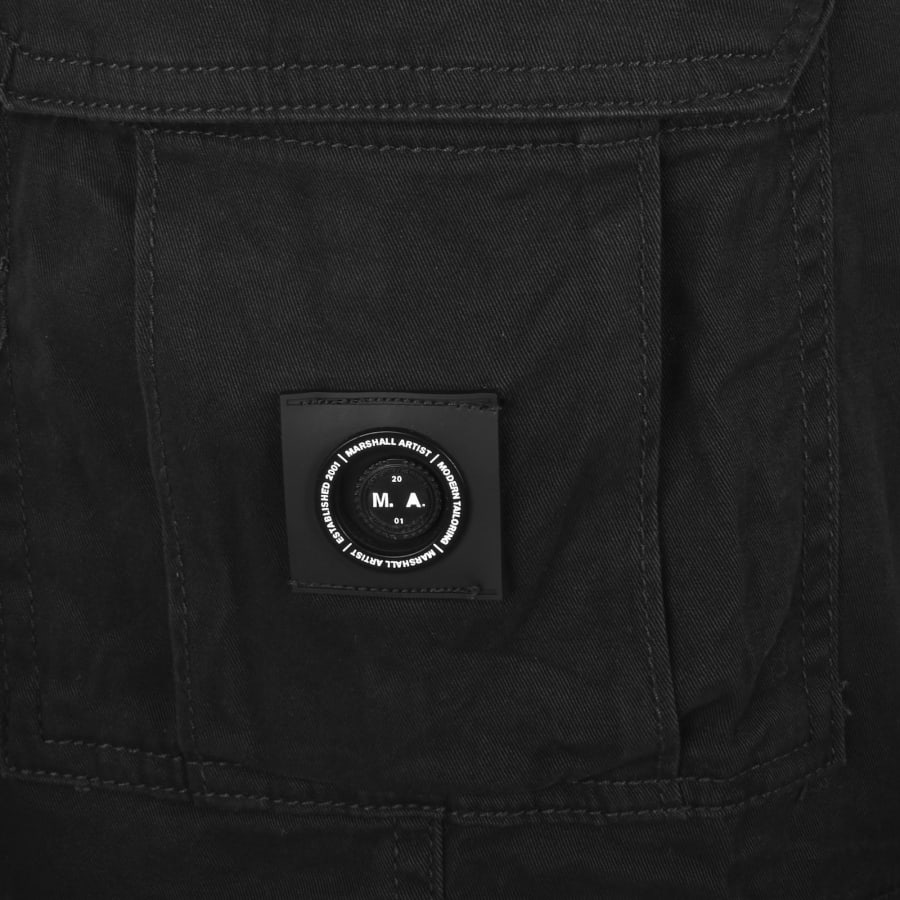 Image number 4 for Marshall Artist Gaberdine Cargo Shorts Black