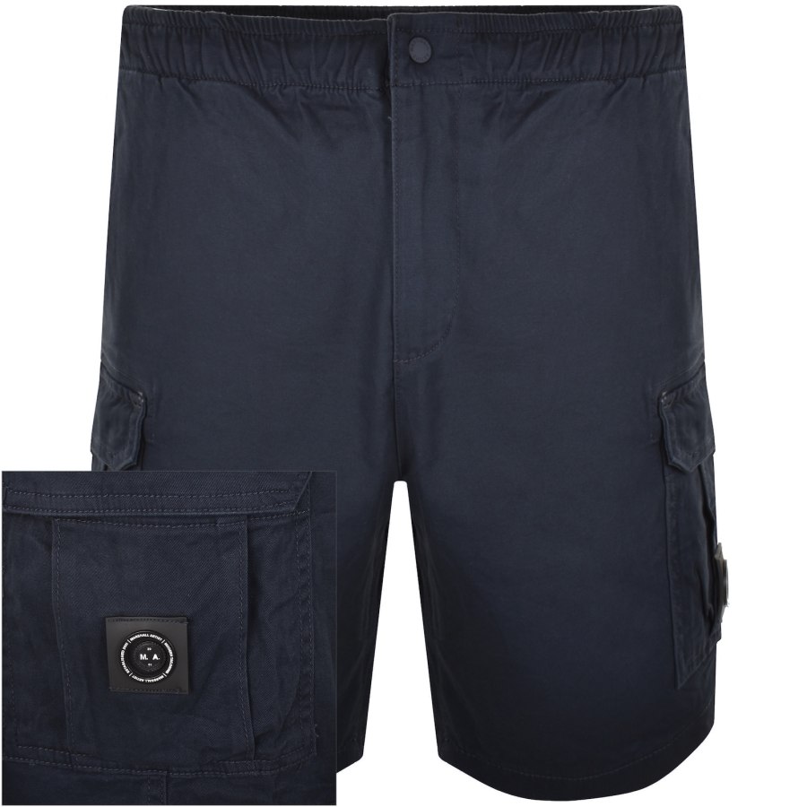 Image number 1 for Marshall Artist Gaberdine Cargo Shorts Navy