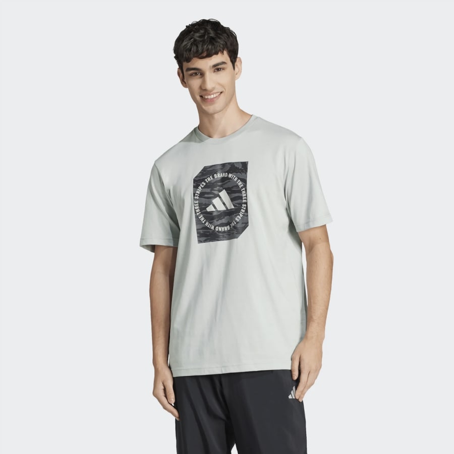 Image number 5 for adidas Sportswear Camo Box T Shirt Grey