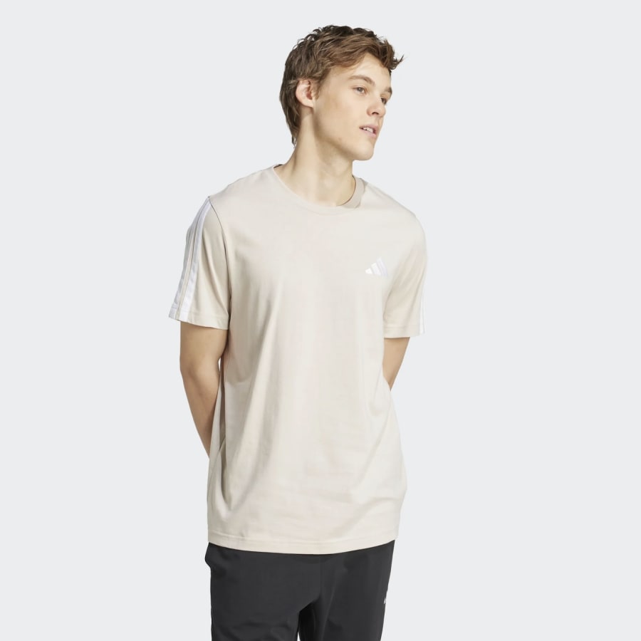 Image number 5 for adidas Sportswear 3 Stripes T Shirt Beige