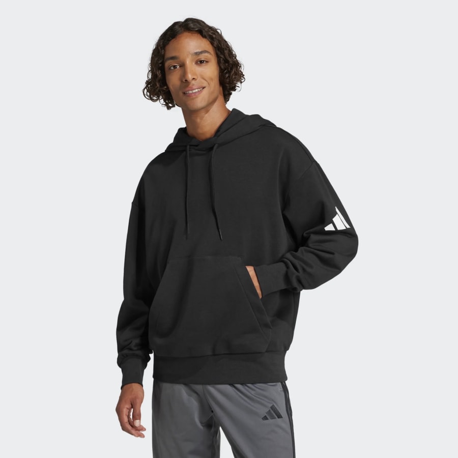 Image number 4 for adidas Sportswear 3 Bar Logo Hoodie Black