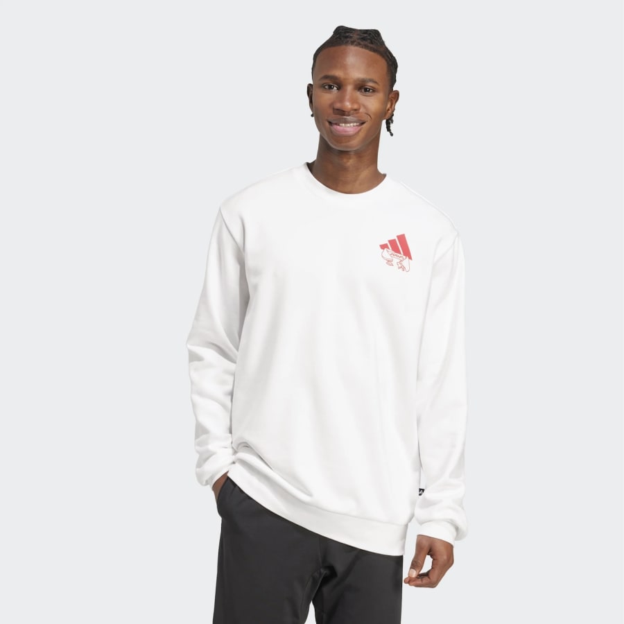 Image number 5 for adidas Sportswear Noodle Sweatshirt White
