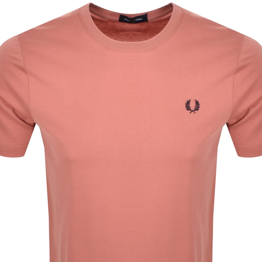 Image number 2 for Fred Perry Crew Neck T Shirt Putty Pink