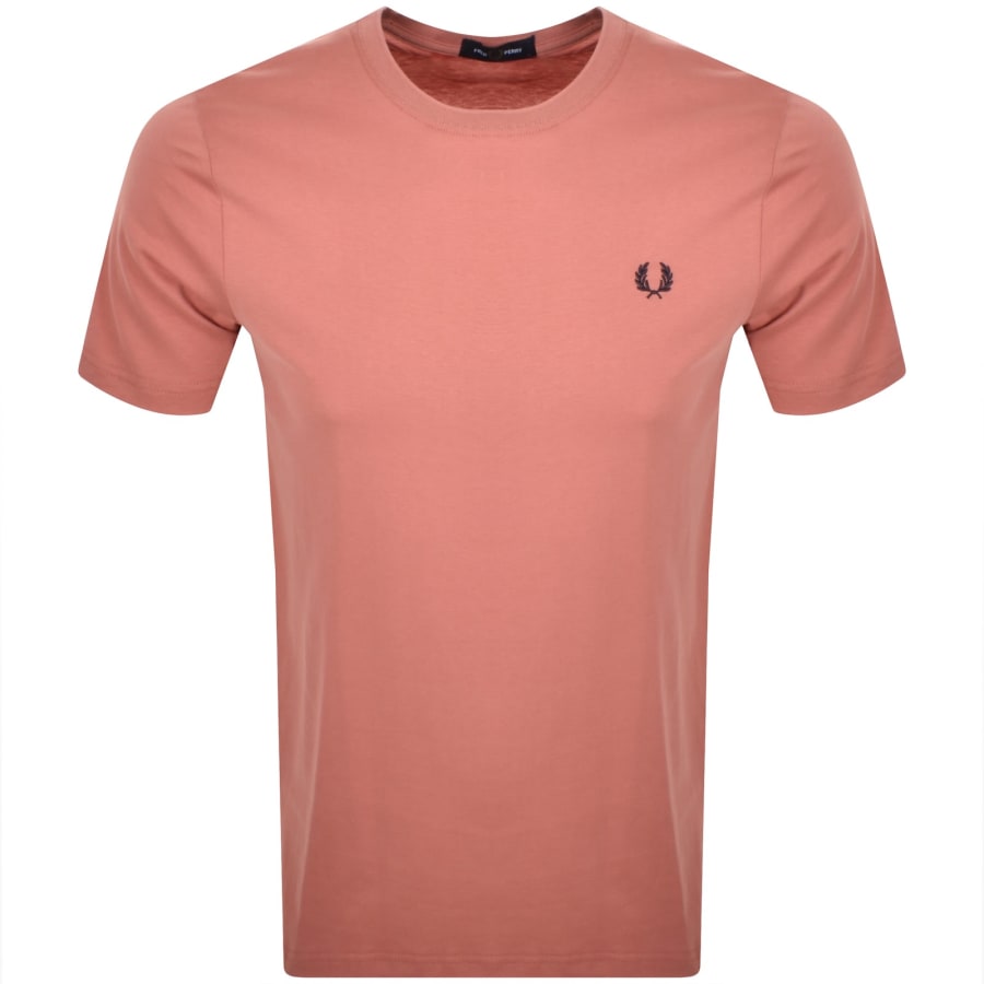 Image number 1 for Fred Perry Crew Neck T Shirt Putty Pink