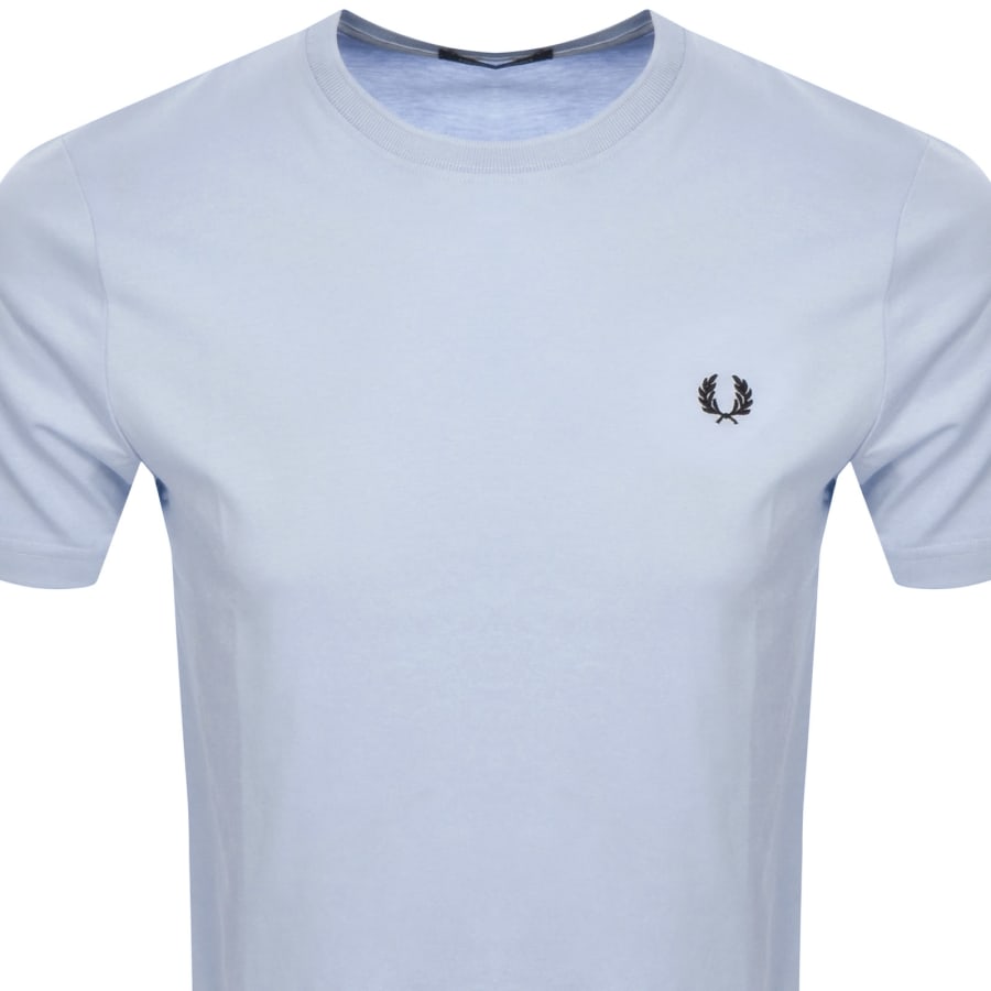 Image number 2 for Fred Perry Crew Neck T Shirt Light Smoke Blue
