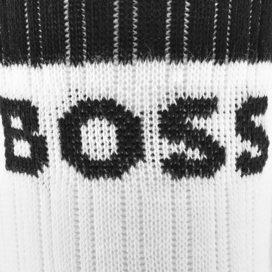 Image number 3 for BOSS 3 Pack Ribbed Iconic Socks White