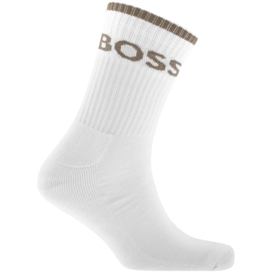 Image number 2 for BOSS 6 Pack Quarter Length Socks White