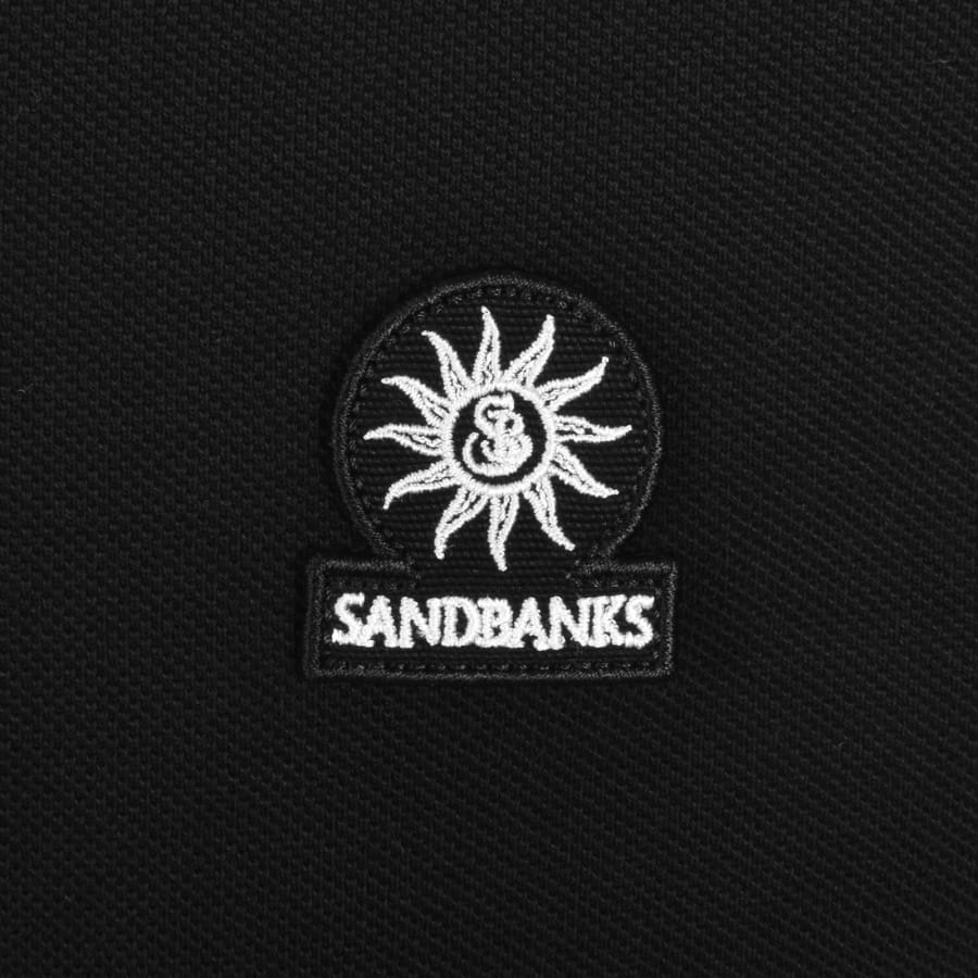 Image number 3 for Sandbanks Snap Collar Polo T Shirt Black
