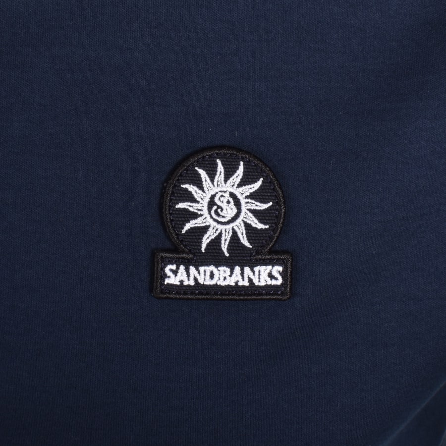 Image number 3 for Sandbanks Contrast Stripe Polo T Shirt Navy