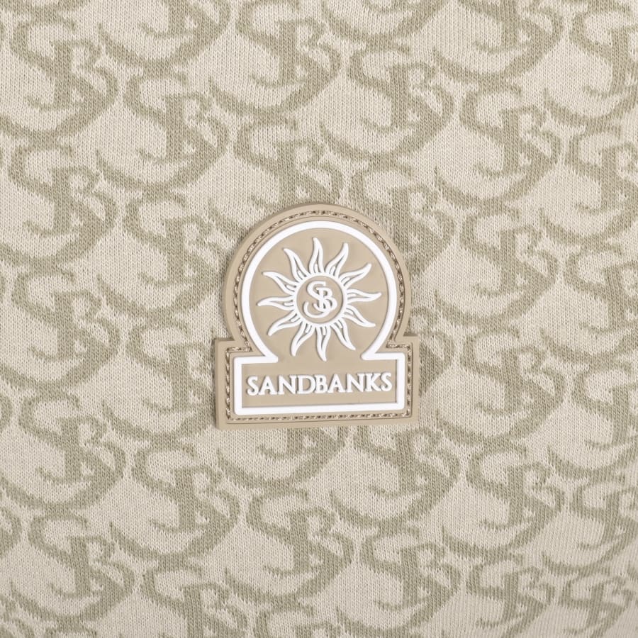 Image number 3 for Sandbanks Jacquard Polo T Shirt Beige