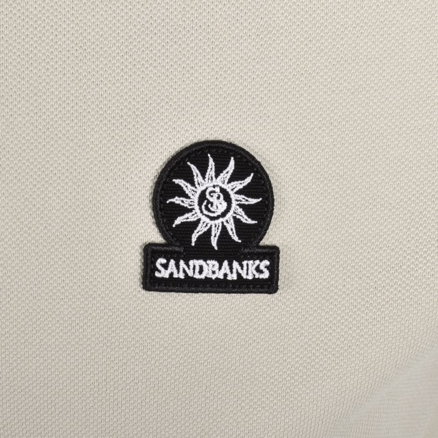 Image number 3 for Sandbanks Badge Logo Polo T Shirt Stone