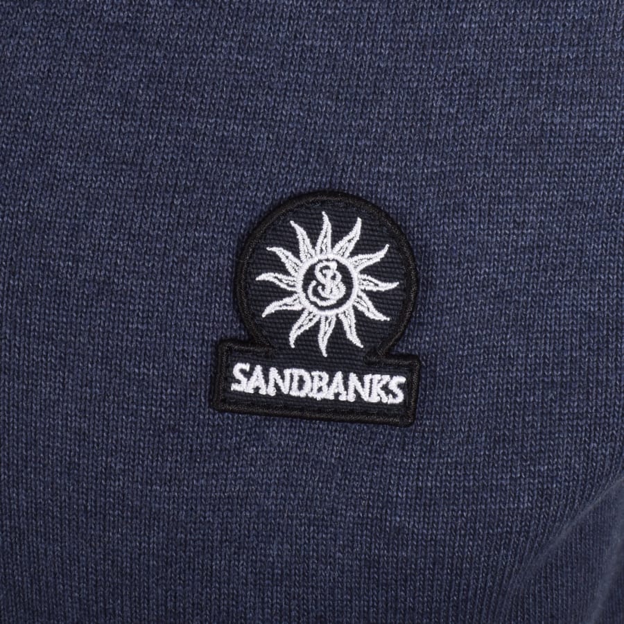 Image number 3 for Sandbanks Knit Revere Polo T Shirt Navy